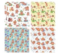 8 Pcs Capybara Wrapping Papers, Cute Animal Wrapping Paper Capybara Theme Birthday Wrapping Paper Kids 50x70cm, Suitable for Boys and Girls' Birthday Gift Diy Wrapping Papers