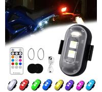 8 Pcs Car LED Ambient Lights, Wireless Rechargeable Flashing Lights with Remote Control