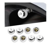 8 PCS Car Tire Valve Caps, Pool 8 Ball Wheel Valve Stem Covers with Rubber Ring, Corrosion Resistant Airtight Tyre Dust Caps, Universal Stem Covers for Car, Truck, Bicycle, SUV (Silver)