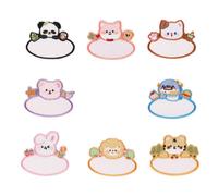8 Pcs Cartoon Animal Blanks Name Sewing Patches Panda Iron On Patches Rabbits Embroidered Bear Repair