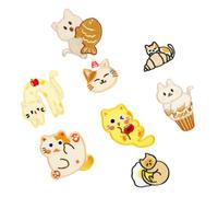 8 Pcs Cartoon Animal Embroidered Patches Cats Iron on Clothing Kitten Sewing for Clothes Bag Sew on Applique