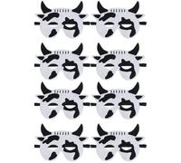 8 Pcs Cartoon Mask, Cartoon Felt Cow Mask Party Masks, Christmas Party Masks Animal Masks