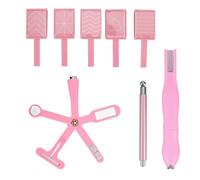 8 Pcs Cat Eye Magnet Set, 3-in-1 & 6-in-1 Magnet Double-Headed Nail Magnetic Pen with Steel Ball Multifunctional Manicure Design Cat Eye Magnetic Tool for Home DIY Salon Studio (Pink)