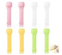 8 Pcs Cat Licky Treat Spoon,Cat Spoon For Wet Treats & Puree,Ca t Strip Feeder Spoon,Easy-Clean Multifunctional Ca t Spoo n With Hanging Hole(Pink/White/Yellow/Green)
