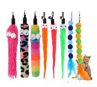 8 Pcs Cat Wand Toy Refills Replacement Cat fishing rod toys Interactive Kitten Feather Wand Refills Attachment with Bells for Indoor Cats Kitten