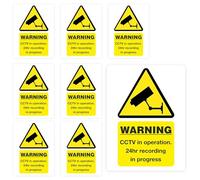 8 Pcs CCTV in Operation Sign | Eye-Catching Durable CCTV Stickers for Windows - Self-Adhesive Visible Warning Signs Outdoor Plastic for Indoor/Outdoor Use(20 * 30cm)