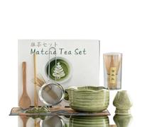 8 Pcs Ceramic Matcha Set, Matcha Whisk, Complete Matcha Making Kit for Traditional Tea Ceremony, Reusable Matcha Making Kit Gift for Beginners, Enthusiasts