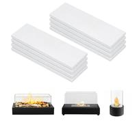 8 Pcs Ceramic Wool Wick for Tabletop Fire Pit, Fireplace Fuel Core to Extend Burn Time, Table Top Firepit Sponge Cotton for Fireplaces(30 cm x 10cm x 1cm)