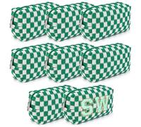 8 Pcs Checkered Makeup Bag Bridesmaid Proposal Gifts Makeup Pouch Bulk for Wedding Party Favors Bachelorette Party Decorations Toiletry Organizer Bag Cosmetic Case Gift