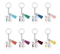 8 Pcs Cheerleading Team Gifts Acrylic Keyring Cheerleading Gifts for Women Cheerleader Keyring for Girls Christmas Birthday Gift for Cheer Team Coach Cheerleader Gift Keychain Bulk