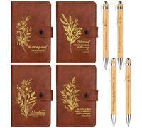 8 Pcs Christian Gift Bulk Leather Prayer Journal Christian Notebook with Bible Verse Pens Religious Gifts for Men Women Church Sunday School Bible Study Supplies