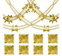 8 Pcs Christmas Ceiling Decorations Indoor,Hanging Foil Gold Garland Streamers Xmas Tree Garlands Ceilings Decoration House Dangly Seiling Swirl Foils Tinsel,for New Year Christma Party Decor (Gold)