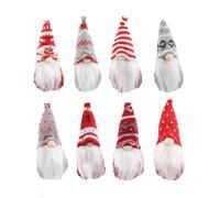 8 Pcs Christmas Gnomes Hanging Ornaments Set 8 Styles Christmas Tree Decorations Gnome Handmade Plush Santa Elves XmasTree Hanging Decorations Xmas Ornaments Gifts for Home Decor