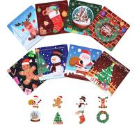 8 Pcs Christmas Puzzles, Christmas Wooden Puzzles Christmas Jigsaw Puzzles for Kids Christmas Themed Santa Puzzles Toddler for Kids Christmas Toys Gifts Children Stocking Stuffers