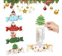 8 PCS Christmas Surprise Money Pull Pouch Funny Christmas Money Gift Boxes for Kids Adults with 40 Transparent Bags Creative Candy Shape Moneys Holder DIY Kit, Holiday Party Decor