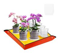 8 PCS Clear Orchid Pot:Clear Plastic Plant Pot with Drainage and Trays, Nursery Pots with 20pcs Plant Labels,100cm x 100cm PE Planting Mat for Orchid Repotting, Seedling Growth, Indoor Garden Pots