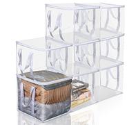 8 Pcs Clear Zippered Organizers 12''x12''x12'' Moving Bags with Reinforced Handles Heavy Duty Storage Cube Tote Storage Blanket Bags Bins for Clothes Moving Supplies Linens Shoes Closet Organizer