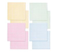 8 Pcs Colorful Notepad Simple Notes Plaids Grid Notes Office Supplies