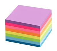 8 Pcs Colorful Sticky Notes, 800 Sheets, 3 x 3 in / 7.5 x 7.5 cm, Self-Stick Fluorescent Assorted Color Memo Note Pads for School, Office, Home
