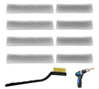 8 Pcs Copper Pipe Cleaner, Plumbing Pipe Deburring Tool, Drill Bit Replacement Brush Sheets, Efficient Pipe Cleaners, for Electric Drill Bit Cleaning, with Full Metal Drill Tube Cleaning Brush