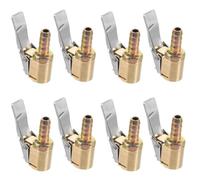 8 pcs Copper Tire Inflator Chuck with Quick Connect for Motorcycle Tires | Locking Design, 6mm End Opening, Hands Free Use, for Valve Stem, Garage Maintenance