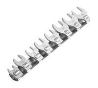 8 Pcs Crowfoot Wrench Set 3/8" Drive 10-19mm Metric Open End Spanners for Automotive Repair Ideal for Tight Spaces and Engine Maintenance.