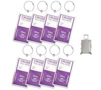 8 Pcs Cruise Luggage Tags,Labels,P&O Tag Holder,for Ships,Holders,Label for Cruises,Essentials,Ship,Compatible With Royal Caribbean,Princess,Carnival,Waterproof,Clear,Durable,with Zip Seal,Steel Loops