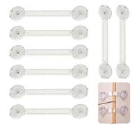 8 Pcs Cupboard Locks for Children, Fridge Locks for Kids with Sticky Adhesive Pads, Child Proof Refrigerator Lock, Baby Proof Safety Lock for Fridge Cabinet Door Drawer (Multicolor, Rectangular)