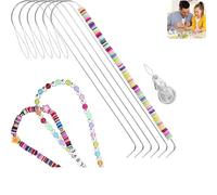 8 PCS Curved Beading Needles with 1pc Bead Needle Threader, 13.7cm Flexible Beading Needle for Bead Spinner, Bead Spinner Needles for DIY Beading Jewelry Making Crafts