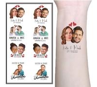 8 Pcs Custom Wedding Temporary Tattoo Sticker - Custom Photo and Name Personalized Waterproof DIY Fake Tattoos, Make Your Own Wedding Design Tattoo For Guest,DESIGN,8PCS