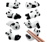 8 Pcs Cute Ceramic Panda Chopsticks Holder, Chopstick Rest Rack Stand Cute Chopstick Holder for Chopsticks, Forks, Spoon