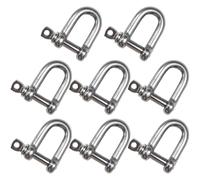 8 Pcs D Shackle, M4 D Rings Stainless for Heavy Duty Construction Rigging Ehicle Recovery Hauling Tie Downs Hanging