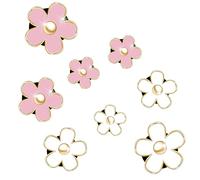 8 Pcs Daisy Air Vent Clips - Colourful Flower Car Air Conditioning Outlet Decorations for Interior, Office, and Home, Cute and Functional Design in Pink and White