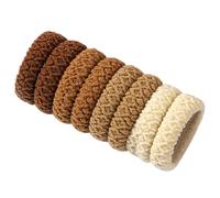 8 Pcs Decorative Hair Ties Elastic Ponytail Holders for Girls | Polyester and Plastic Build, Sturdy Stretch Design, Simple Style for Daily Dressing up Holiday Wear
