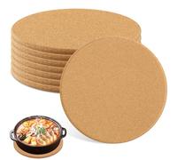 8 Pcs Diameter 19cm Round Cork Trivet, 10mm Thick Heat Resistant Mat, Multifunctional Cork Coasters, Non-Slip Heatproof Table Mats for Kitchen Placemats, Hot Pots, Tea, Coffee, Kettles, Drinks, Plants