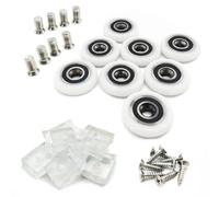 8 Pcs Diameter 25mm/1 inch Shower Door Wheel Shower Enclosure Runners Shower Rollers Shower Cubicle Wheels with Screws. 8 Pcs Transparent Anti-collision Block. Matching 304 Stainless Steel Screws