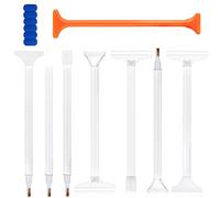 8 Pcs Diamond Paint Pens 5D DIY Diamond Embroidery Pen Diamond Paint Tools Pen Drawing Point Drill Pen Diamond Art Tools Pen with Rubber Sleeve Correction Pen for Diamond Crafts (Transparent)