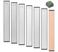 8 PCS Diamond Sharpening Stones Sharpening Stone Set Kit with Polishing Paste Knife and Polishing Leather Strip Professional Whetstone 120/240/600/1000/2000/3000 Grit