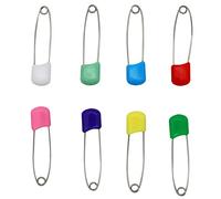 8 pcs Diaper Pins, Nappy Pins, Safety Lock Stainless Steel Plastic Head SafetyPins Plastic Head Hold Clip Locking Cloth Bib DiapersPins for Baby Child Infants Kids