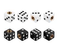 8 Pcs Dice Tire Valve Stem Caps Dice Tire Air Valve Stem Caps 4 White and 4 Black Dice Style air Valve Caps Waterproof Airtight Car Wheel Tire Air Caps for Cars SUV Trucks Bikes Motorcycles Bicycles