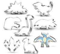 8 Pcs Dinosaur Cookie Cutter Set, Dinosaur Cookie Cutter Baking Mould, Dinosaur Sandwich Cutter Baking Mould Dinosaur Mould for DIY, Pastry Cutter, Lattice Pastry Cutters,Scone Cutter