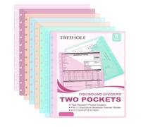 8 PCS Discbound Dividers Letter Size Disc Planner 2 Pocket Fit Letter Size 8.5" x 11" Paper Notebook with Pockets 11 Disc Folder for Office Home School (8)