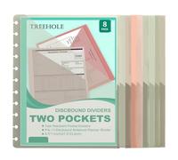 8 PCS Discbound Dividers Letter Size Disc Planner 2 Pocket Fit Letter Size 8.5" x 11" Paper Notebook with Pockets 11 Disc Folder for Office Home School (7)