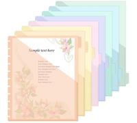 8 Pcs Discbound Pocket Dividers 8.5 x 11 Dividers with Tabs and Pockets Discbound Pocket Folders Letter Size Binder Divider Plastic Disc Planner Supplies for Business School Office(Macarons)