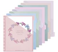 8 Pcs Discbound Pocket Dividers 8.5 x 11 Dividers with Tabs and Pockets Discbound Pocket Folders Letter Size DiscBound Binder Dividers Plastic Disc Planner Supplies for Business School Office(Pastel)