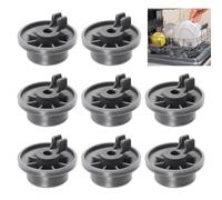 8 Pcs Dishwasher Basket Wheel, Lower Basket Wheel Replacement for Bosch Kenmore Siemens Neff, Universal Dishwasher Lower Rack Cutlery Basket Wheel, Replaces Part Numbers 165314, 420198