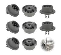 8 Pcs Dishwasher Basket Wheels, Dishwasher Wheels Lower Basket, Basket Wheel Replacement Kit for Bosch Kenmore Siemem Neff Zanussi Aeg Electrolux, Lower Basket Wheel