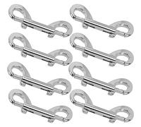8 Pcs Double Ended Bolt Snap Hook, Zinc Alloy Double Dog Lead Metal Clips Silver Lightweight Dog Lead Hook for Dog Leash Key Chain