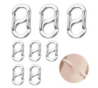 8 PCS Double Opening Shortener Clasp, Jewellery Clasps S-Lock Bracelet Clasps, Clasps Jewellery Making, Stainless Steel Mini Bracelet Extender for Necklaces, Bracelets, DIY Jewellery (Silver)