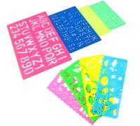 8 Pcs Drawing Template Alphabet Letter Stencils Plastic Number Stencils Reusable Letter Guides for DIY Craft Scrapbook Artistic Crafting Drawing Templates